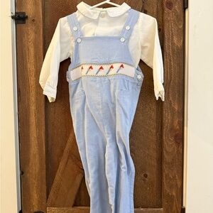 Collection B Light Blue Overalls with Embroidered Detail